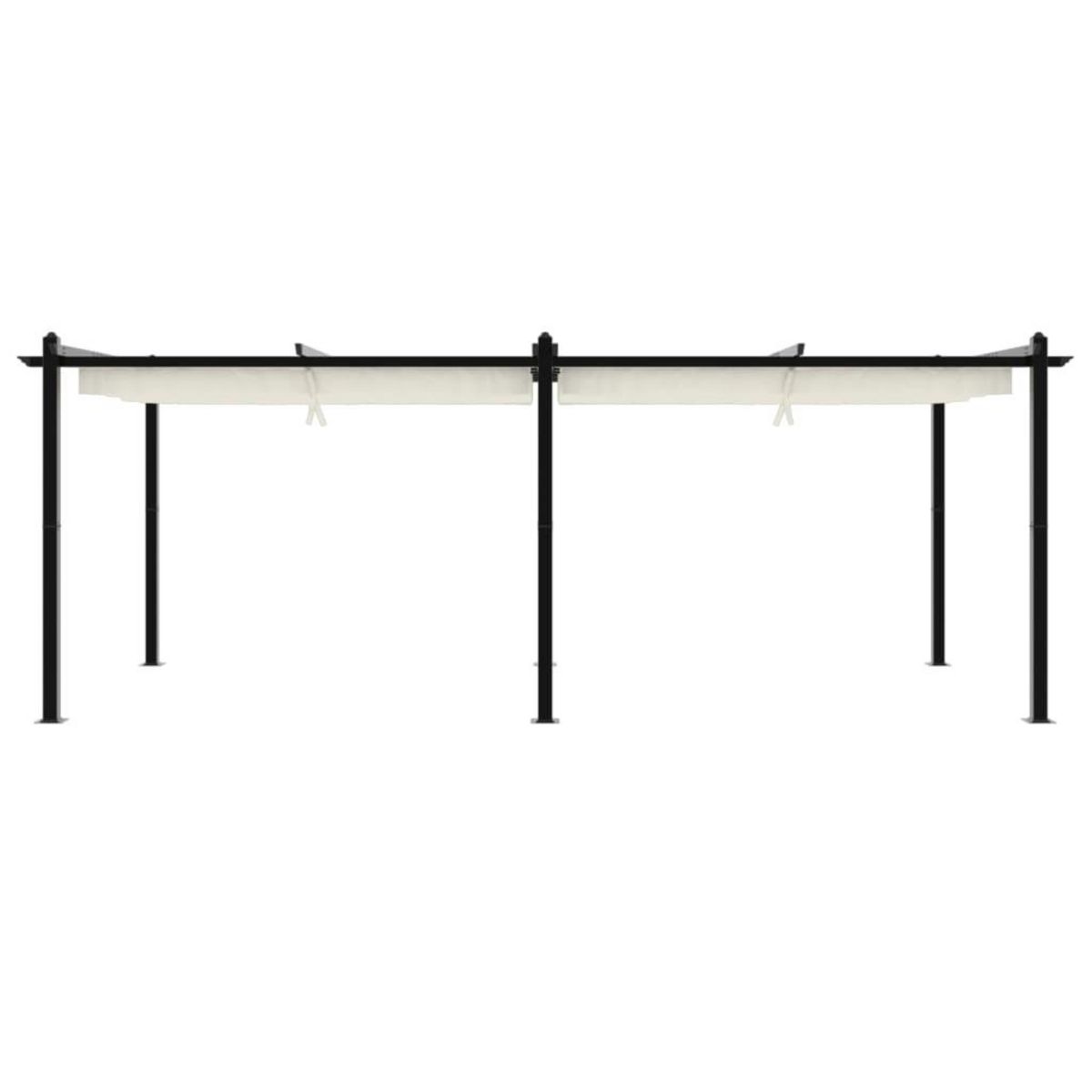 VIDAXL Tonnelle de jardin avec toit retractable creme 3x6 m aluminium