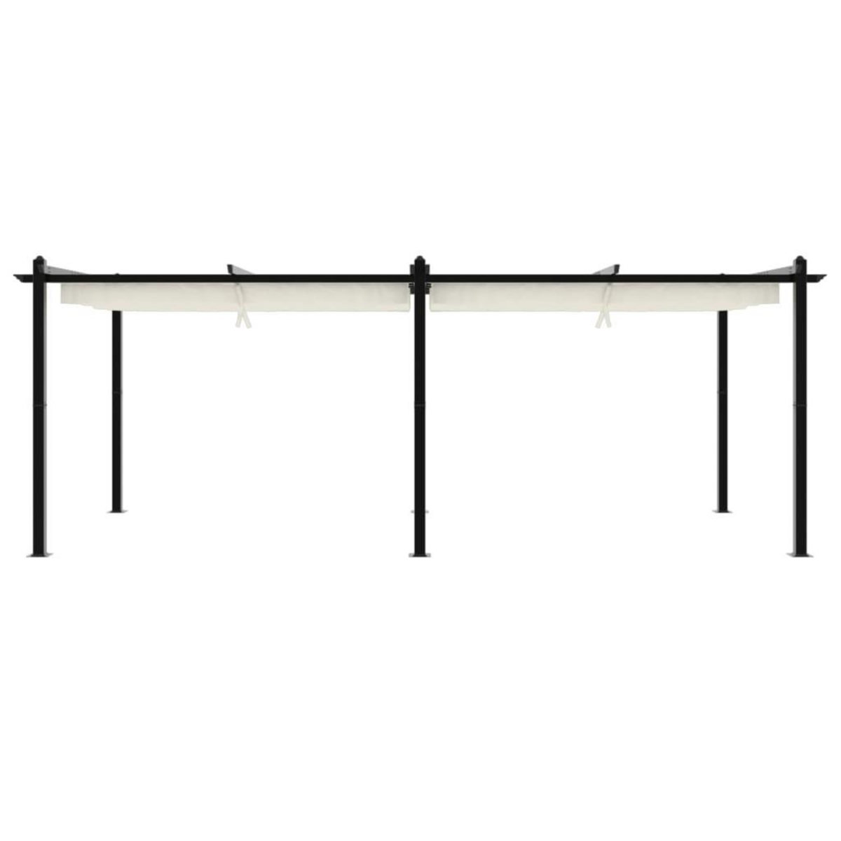 VIDAXL Tonnelle de jardin avec toit retractable creme 3x6 m aluminium