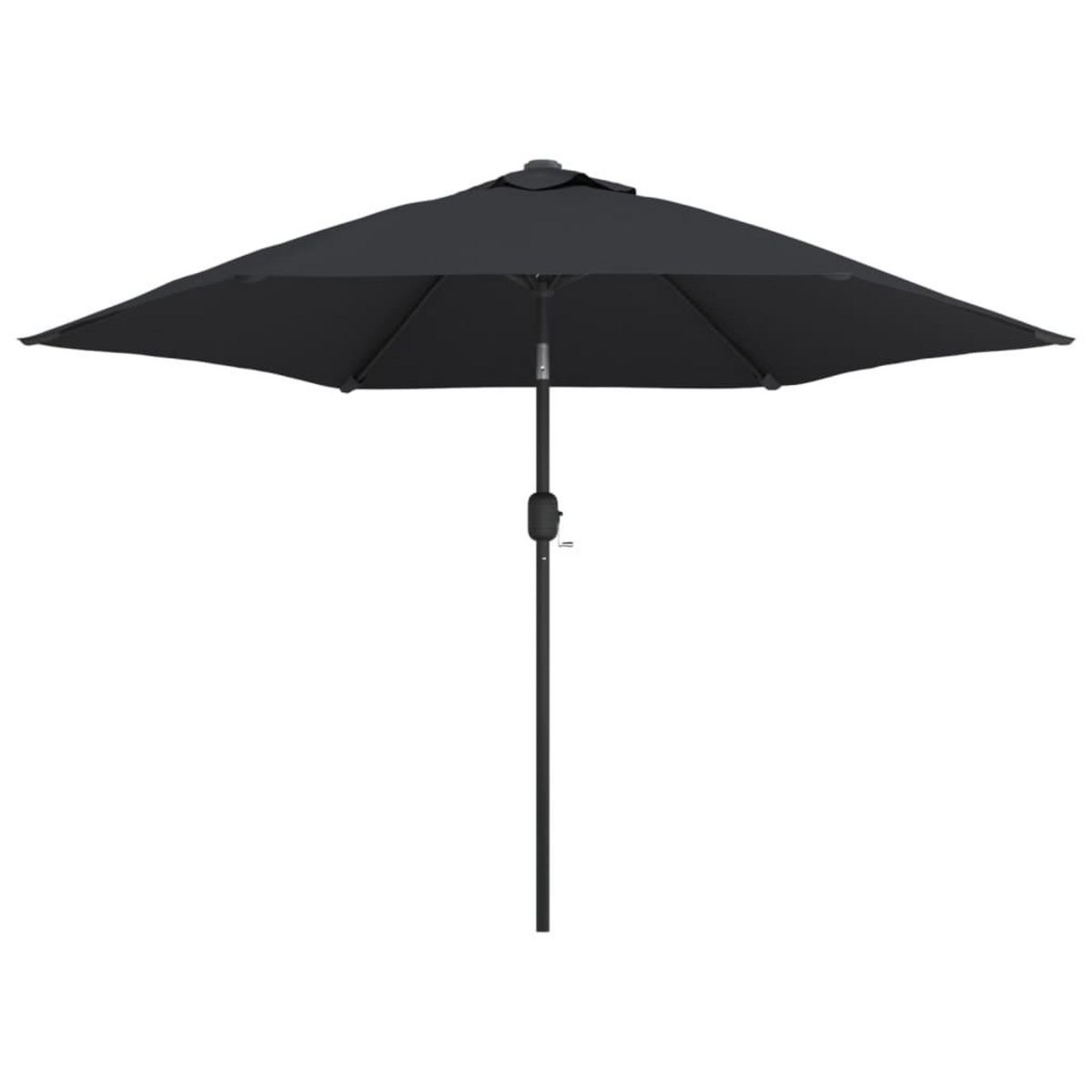 VIDAXL Parasol d'exterieur avec lumieres LED et mat en acier Noir