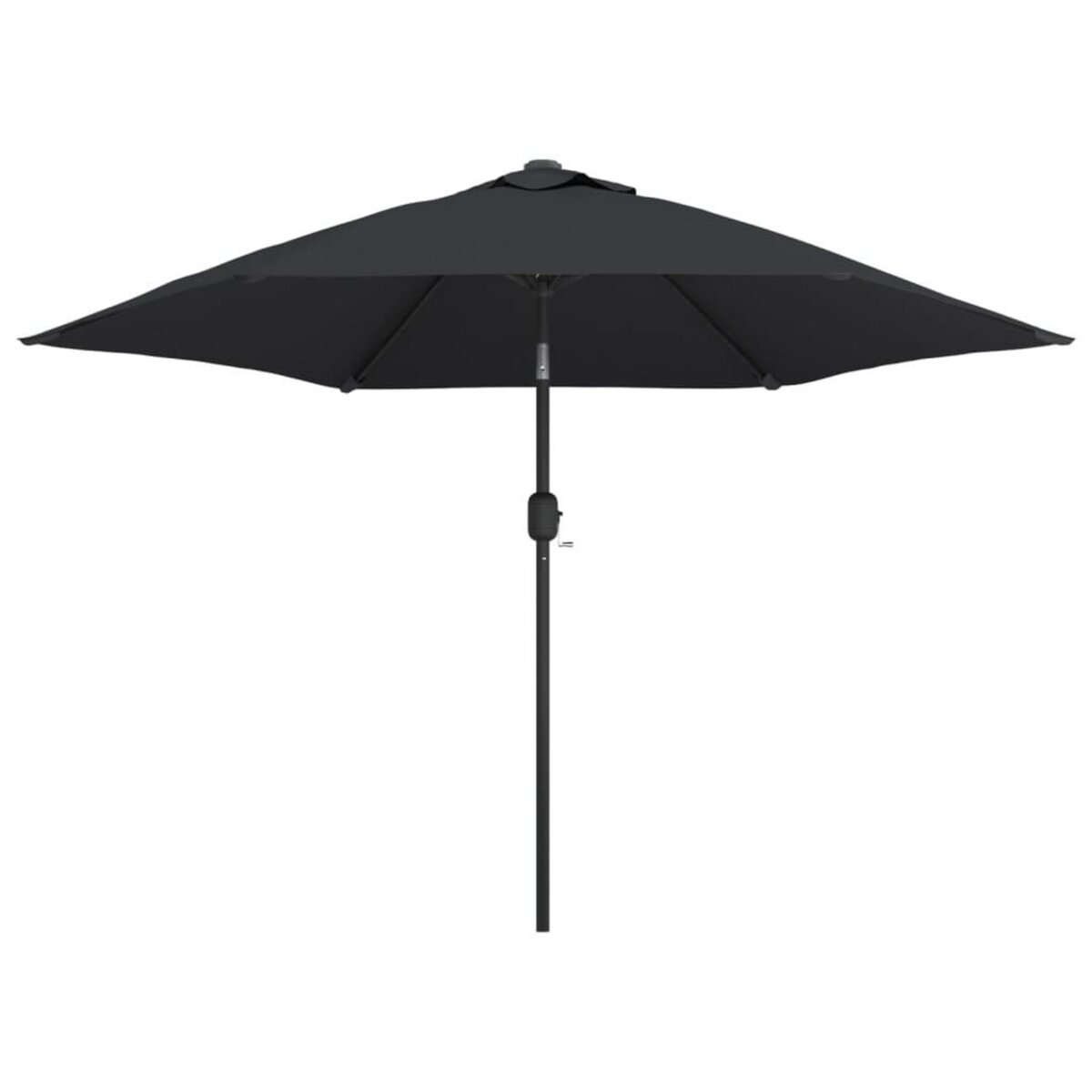 VIDAXL Parasol d'exterieur avec lumieres LED et mat en acier Noir
