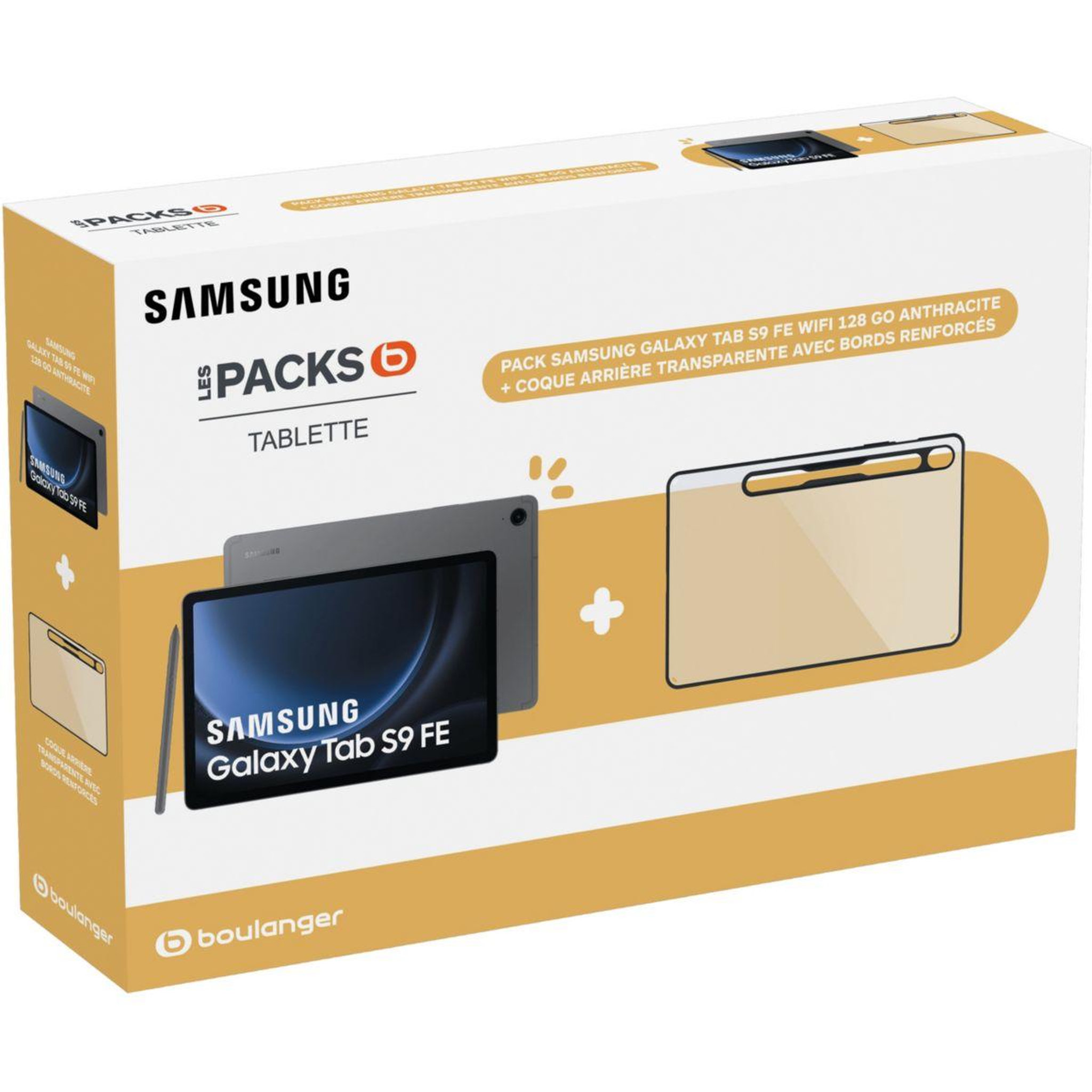 Voir la diapositive 2 : Samsung Tablette Android Pack S9FE 128Go + Coque Transparente