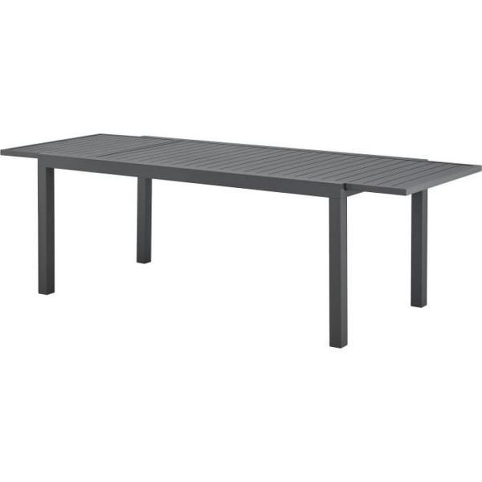 Voir la diapositive 4 : MARKET24 Table de jardin extensible 6 a 8 personnes - Structure et plateau en aluminium - L 180-240 x P 90 x H 75 cm
