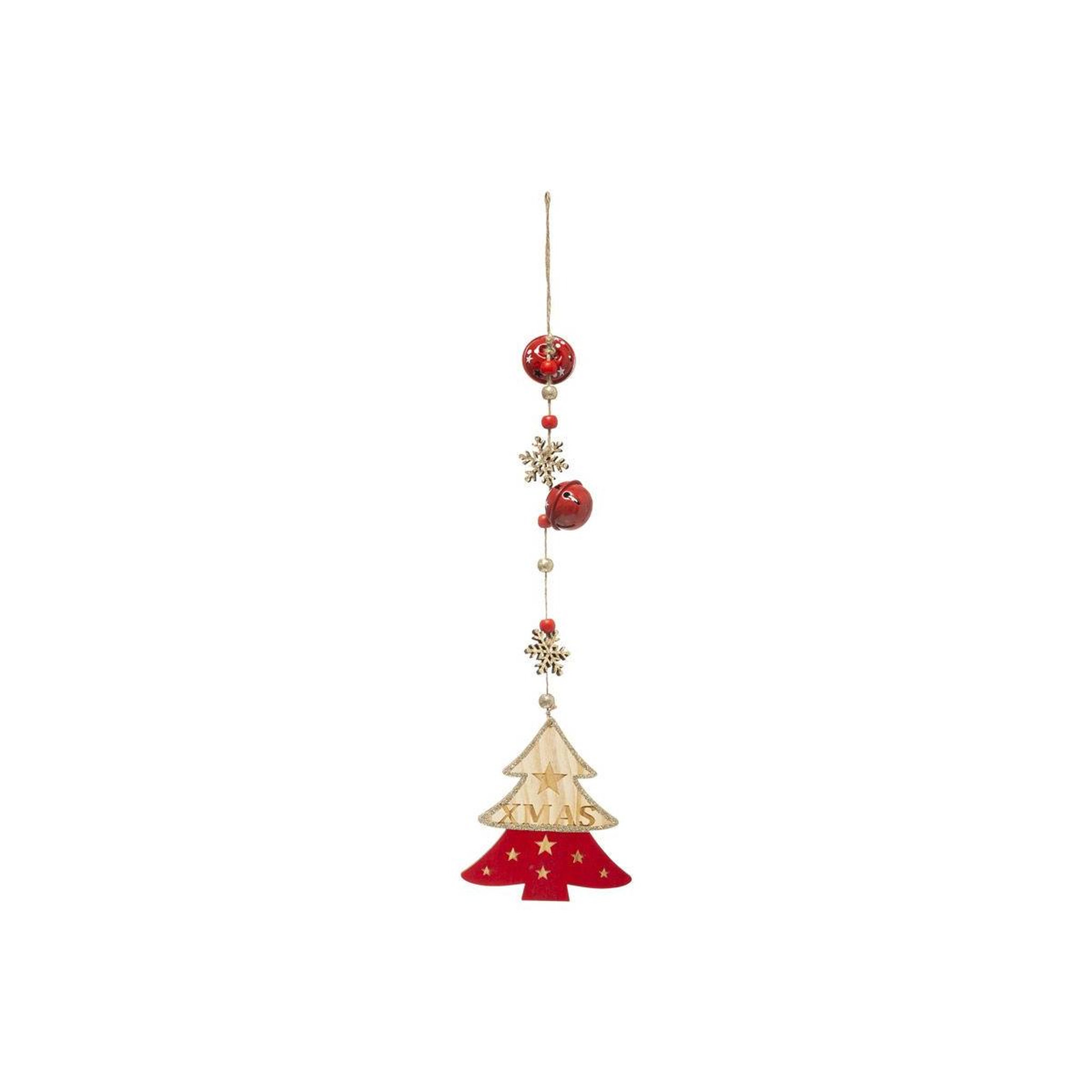 FEERIC LIGHT & CHRISTMAS Sujet de noël sapin  soir  42cm naturel & rouge