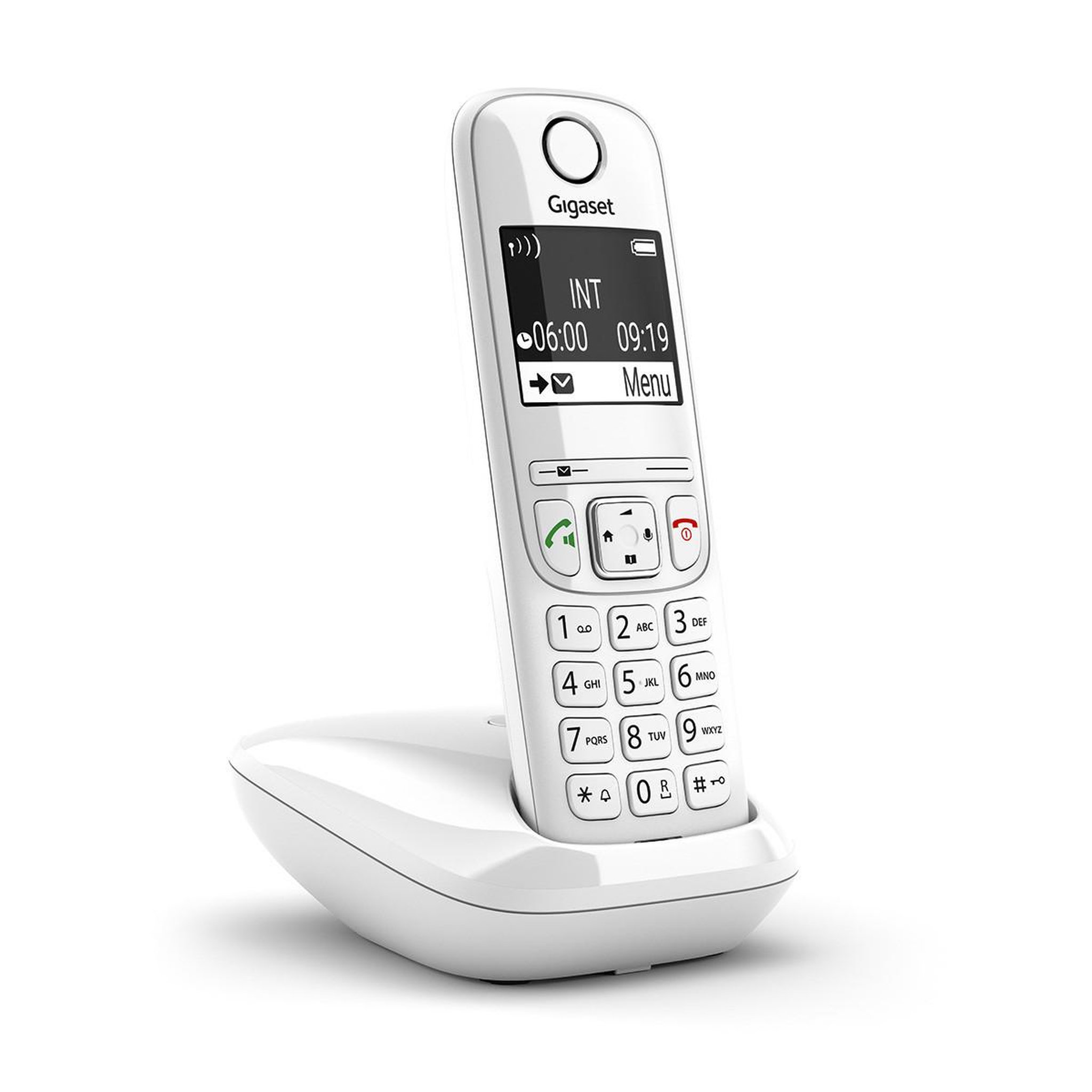 Voir la diapositive 2 : GIGASET Téléphone analogique dect gigaset as690 avec identification de l'appelant blanc