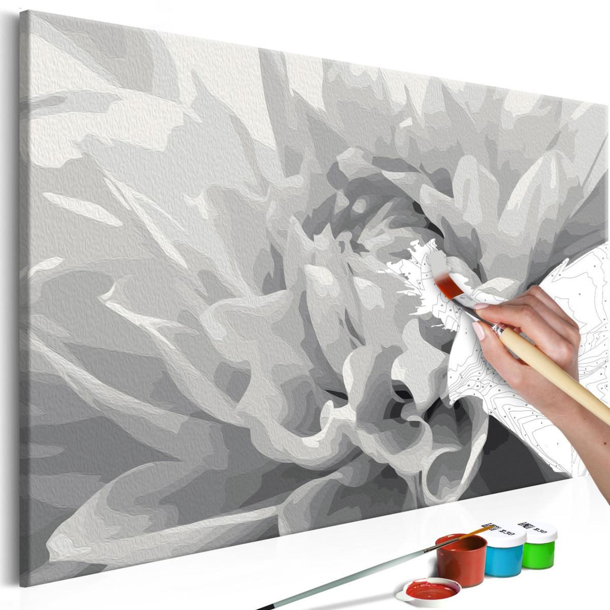 Paris Prix Tableau à Peindre Soi-Même  Fleur en Noir & Blanc  40x60cm