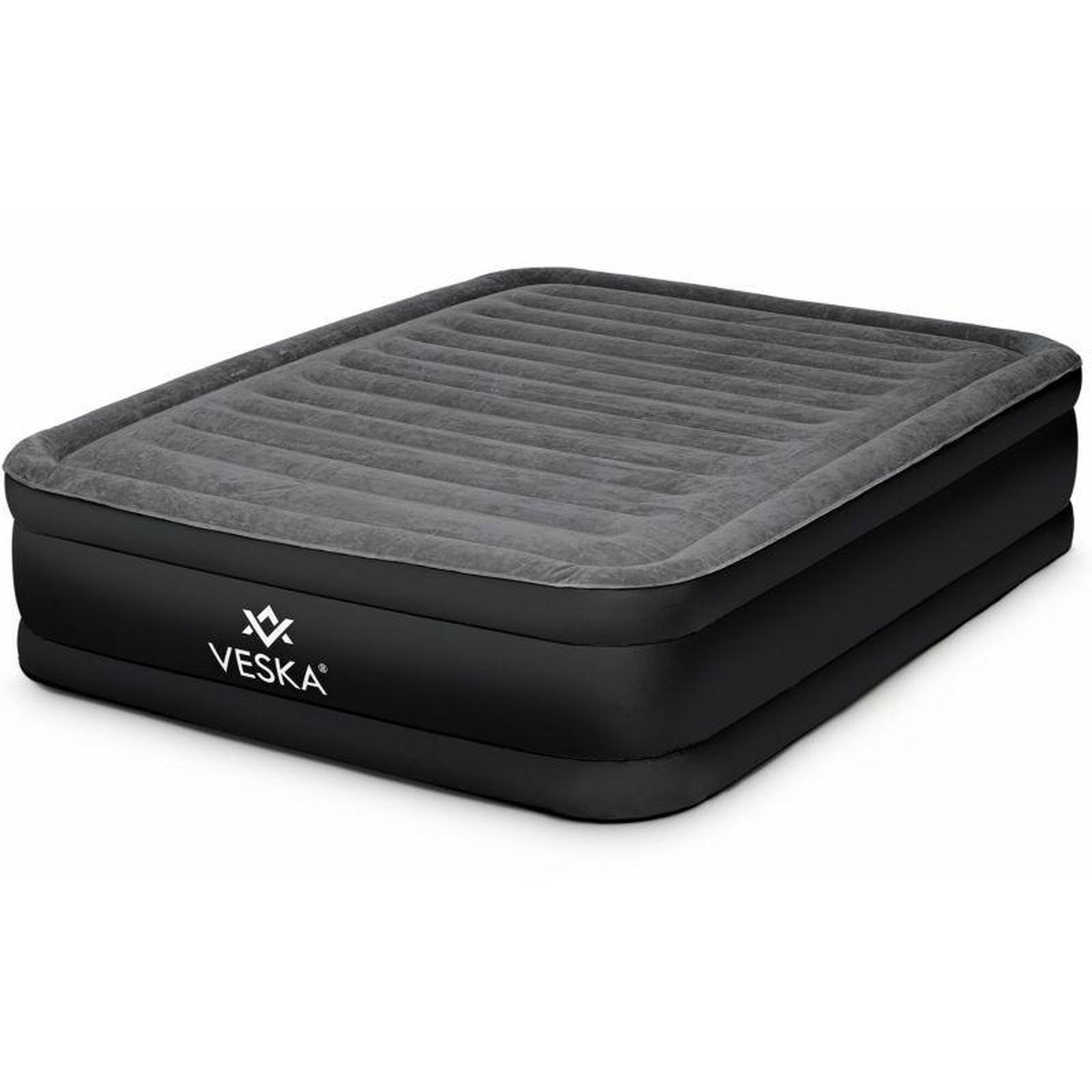 Voir la diapositive 5 : BLUMIE Matelas gonflable 2 places avec pompe électrique intégré 203 x 152 x 50 cm - Gris