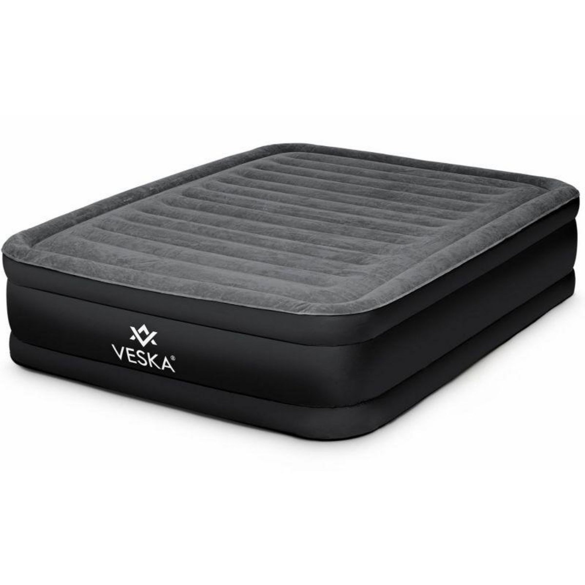 BLUMIE Matelas gonflable 2 places avec pompe électrique intégré 203 x 152 x 50 cm - Gris