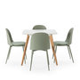 Voir la diapositive 3 : VS VENTA-STOCK Ensemble table 80x80 cm et 4 chaises de salle à manger Kana Vert