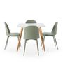 Voir la diapositive 3 : VS VENTA-STOCK Ensemble table 80x80 cm et 4 chaises de salle à manger Kana Vert