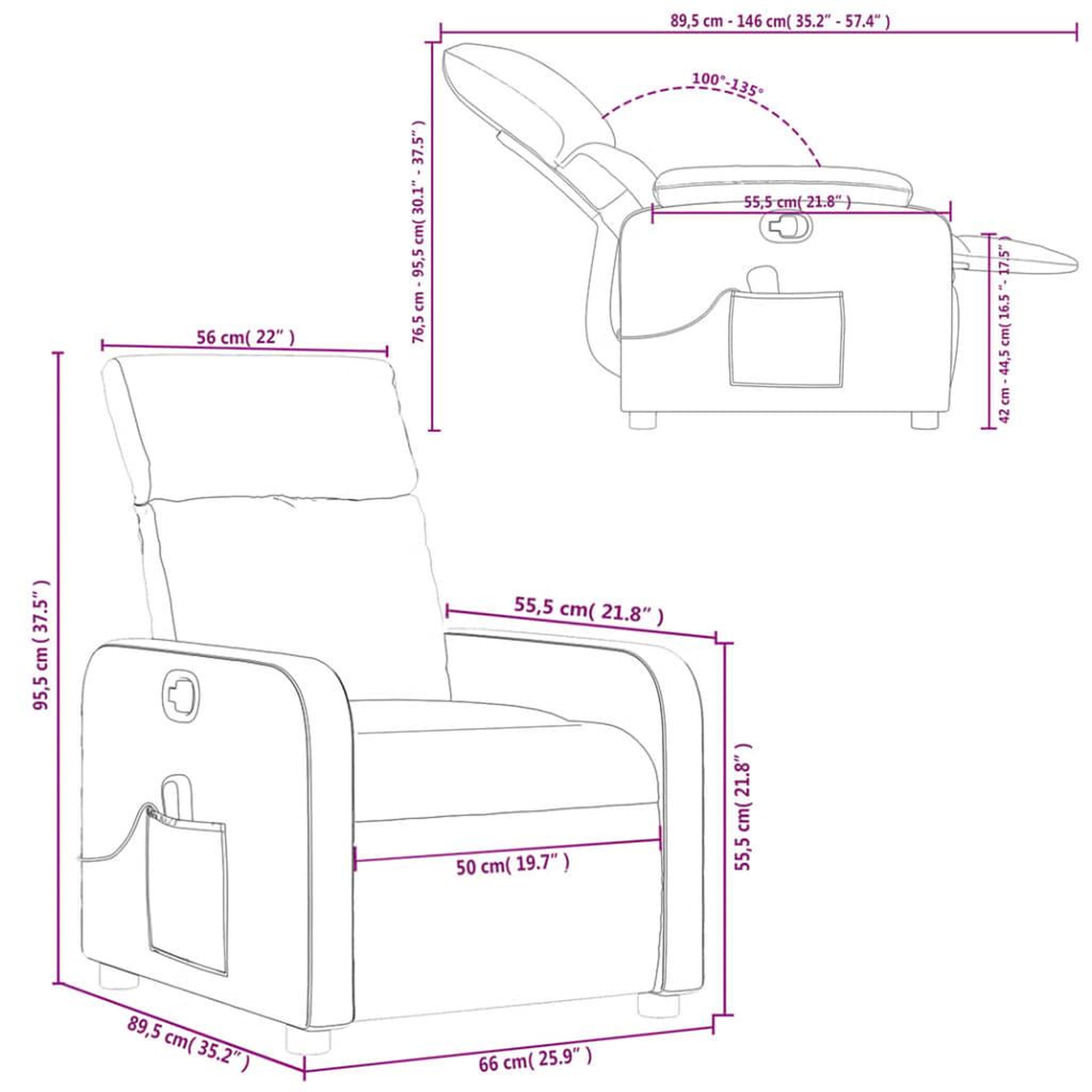 Voir la diapositive 6 : VIDAXL Fauteuil de massage inclinable Gris Similicuir