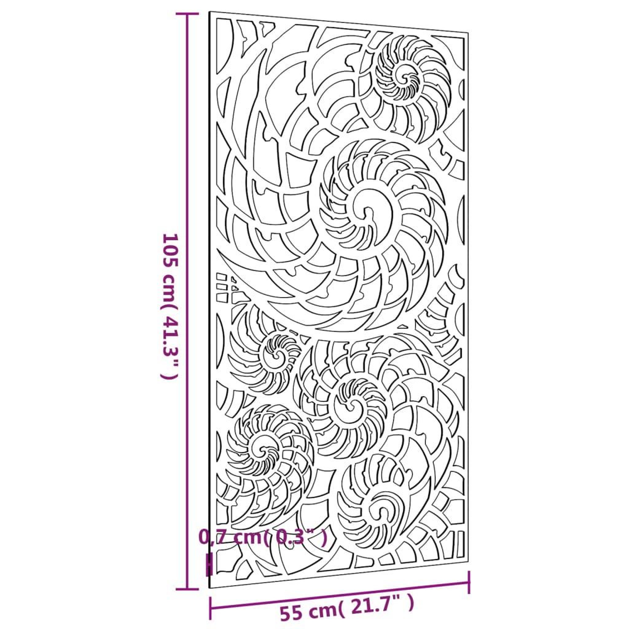 Voir la diapositive 6 : VIDAXL Decoration murale de jardin 105x55 cm acier corten design coque