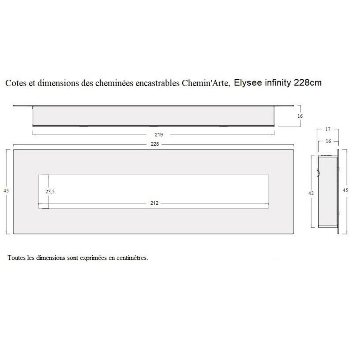 Chemin'arte Cheminée électrique 2000w avec télécommande - 243