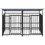 Voir la diapositive 3 : VIDAXL Chenil d'exterieur avec toit pour chiens Acier 3,75 m²