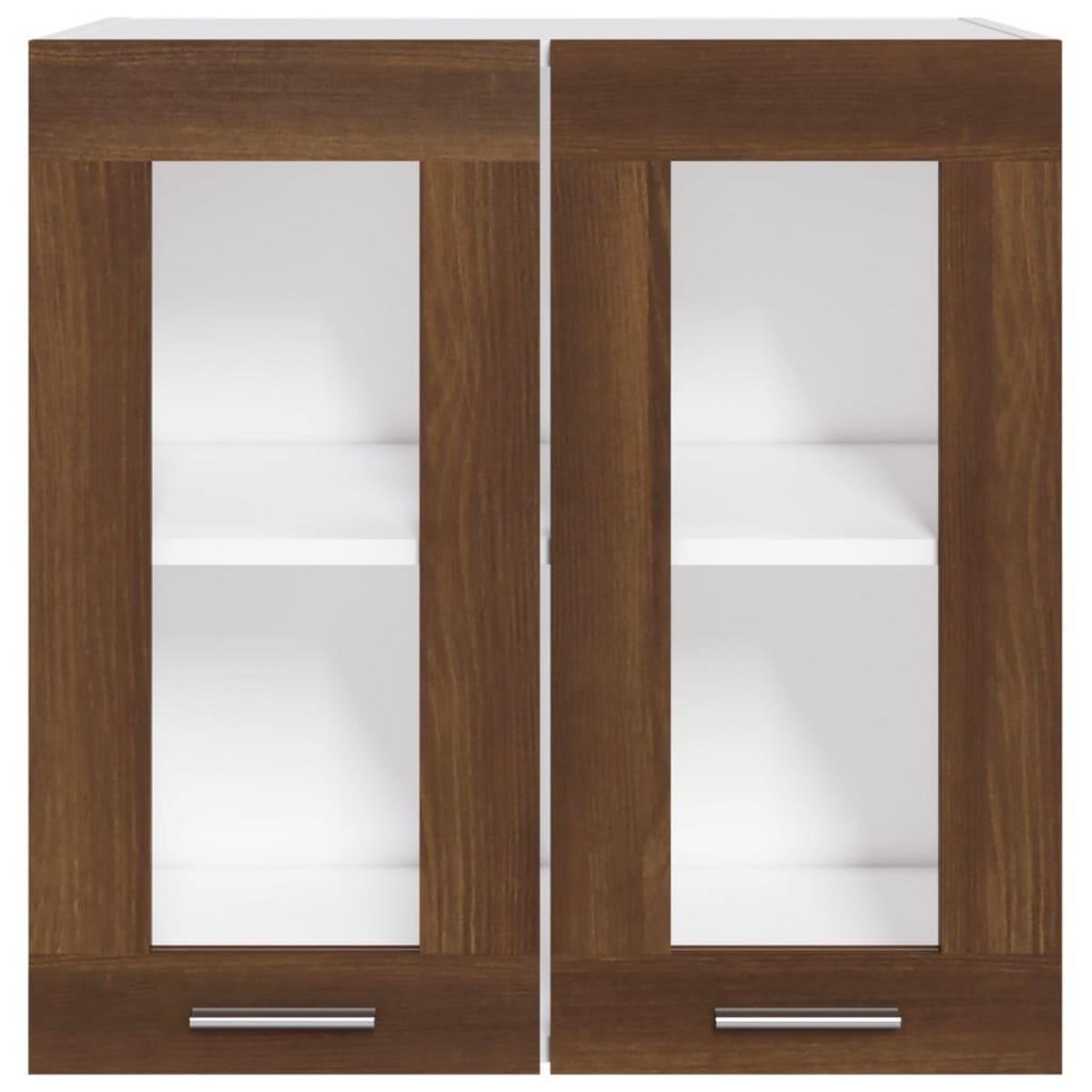 VIDAXL Armoire en verre suspendue Chene marron Bois d'ingenierie
