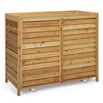 ID MARKET Cache climatiseur en bois naturel protection unité extérieur 95 x 50 x 80 cm