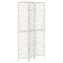 Voir la diapositive 2 : VIDAXL Cloison de separation 3 panneaux blanc bois de paulownia massif