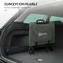 Voir la diapositive 6 : OUTSUNNY Chariot de transport jardin pliable - poignée télescopique, ouverture arrière, pochettes - acier noir tissu kaki