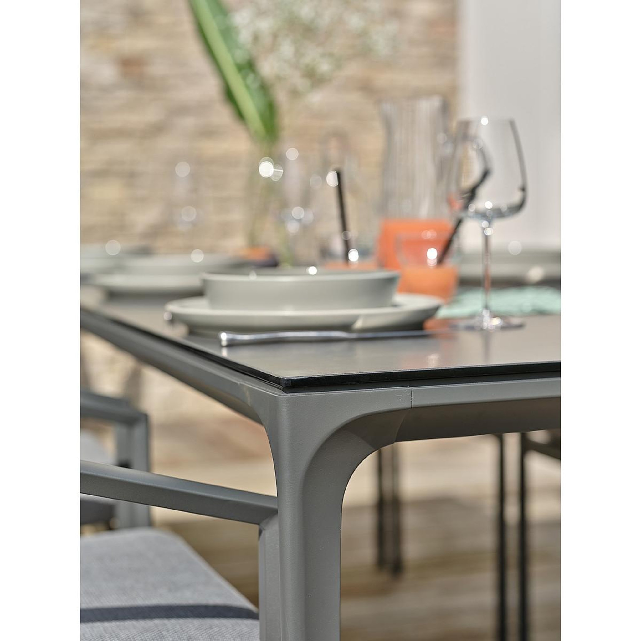 Voir la diapositive 4 : Paris Prix Ensemble table de jardin & 8 fauteuils  tigua & gambi  200cm anthracite