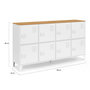 Voir la diapositive 5 : ID MARKET Buffet casier 139 cm ESTER 8 portes en métal blanc plateau bois design industriel