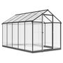 Voir la diapositive 5 : OUTSUNNY Serre de jardin alu polycarbonate 5,5 m² dim. 3,03x1,83x1,95m fondation lucarne porte loquet anthracite