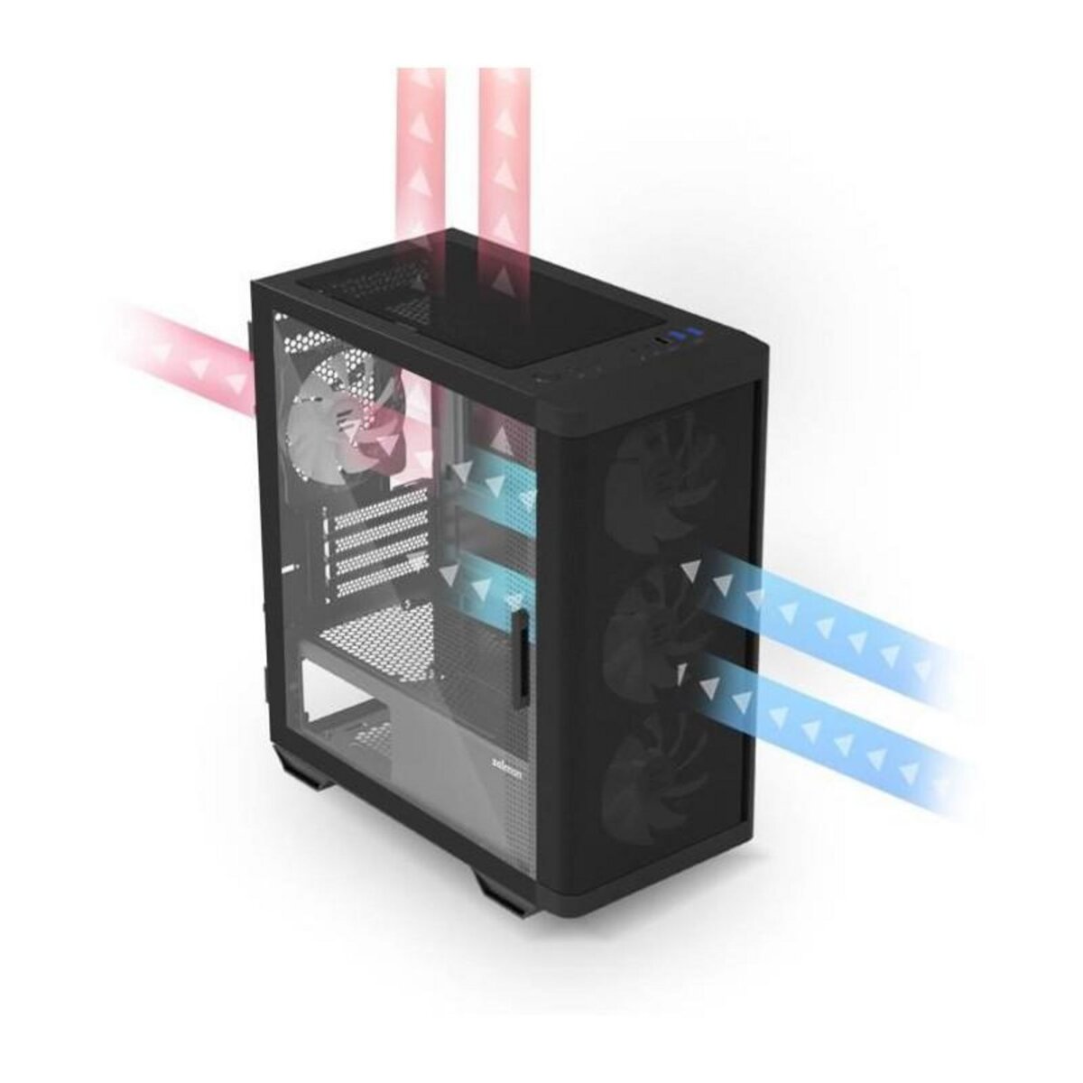 Zalman Boitier PC sans alimentation - ZALMAN M4 ARGB (Noir) - Moyen tour - Format M-ATX