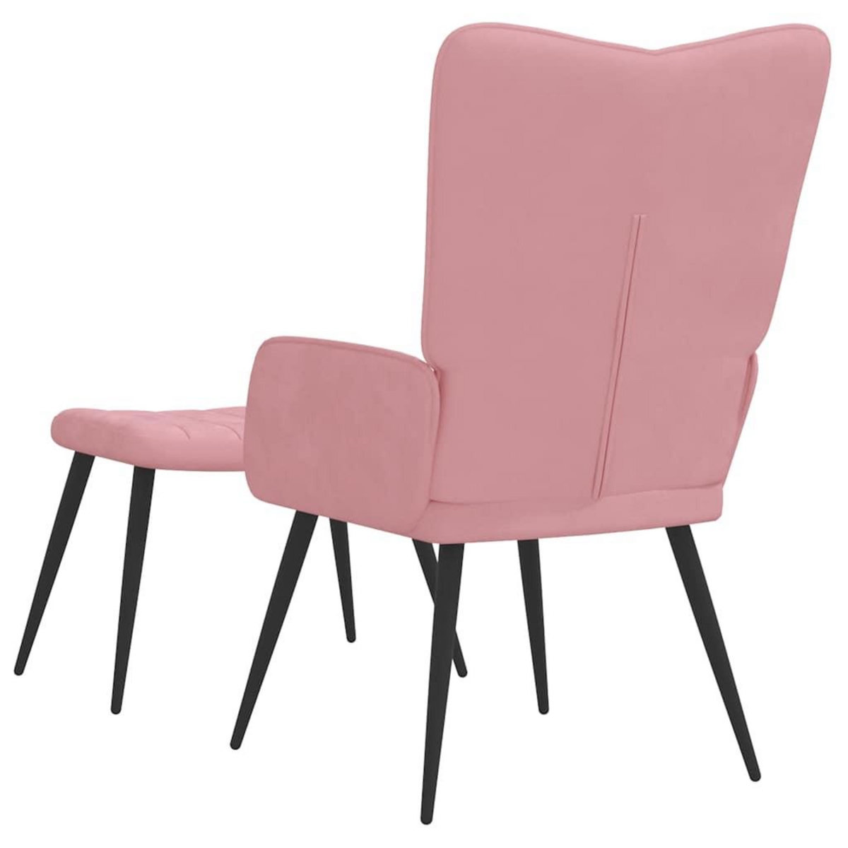 VIDAXL Chaise de relaxation avec tabouret Rose Velours