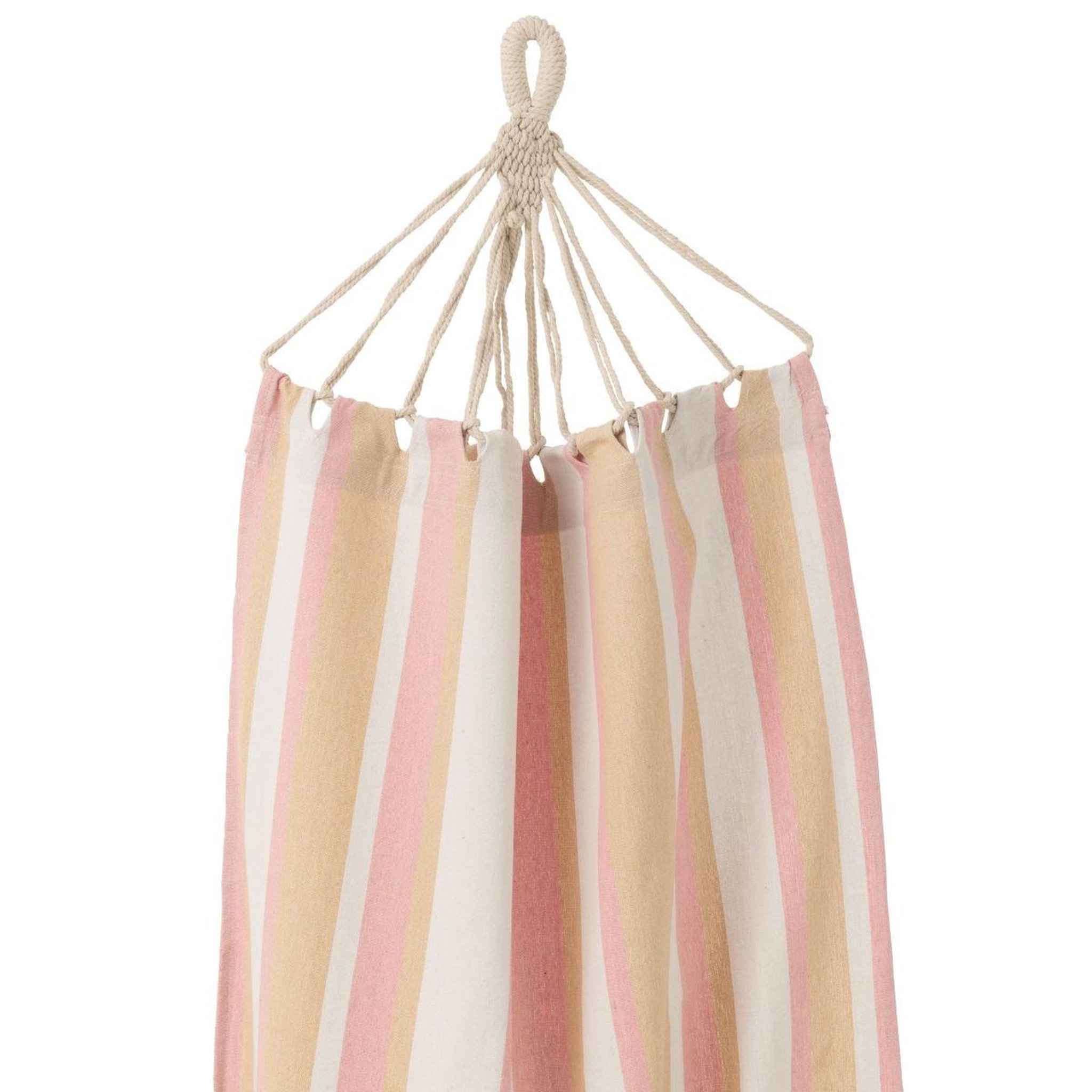 Voir la diapositive 2 : J-LINE Hamac en tissu  rayures  200cm beige