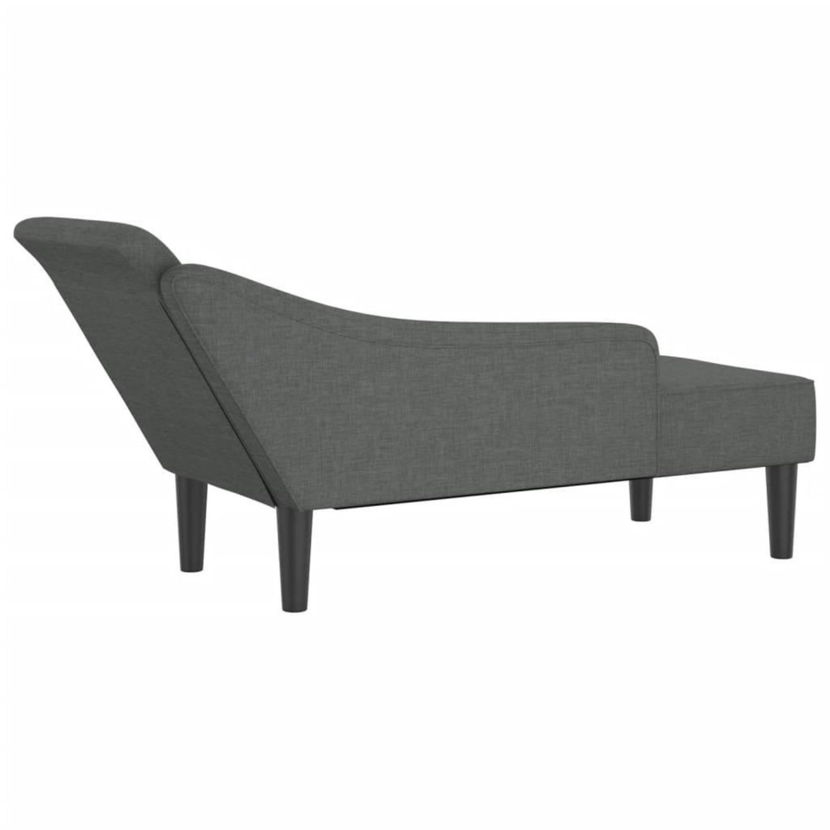 VIDAXL Chaise longue avec coussins gris fonce tissu