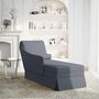 Voir la diapositive 2 : VIDAXL Fauteuil long et traversin accoudoir droit gris fonce velours