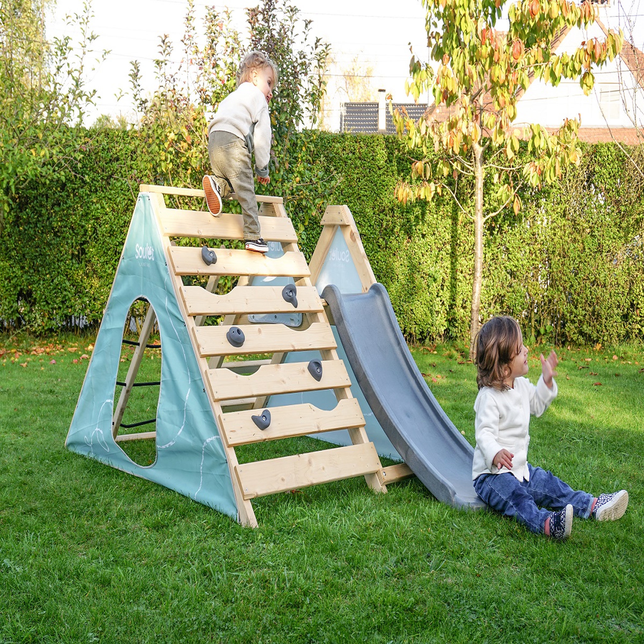 Voir la diapositive 1 : Soulet Aire de jeux bébé avec toboggan - Bois - H91cm - OLYMPIC HERCULE 