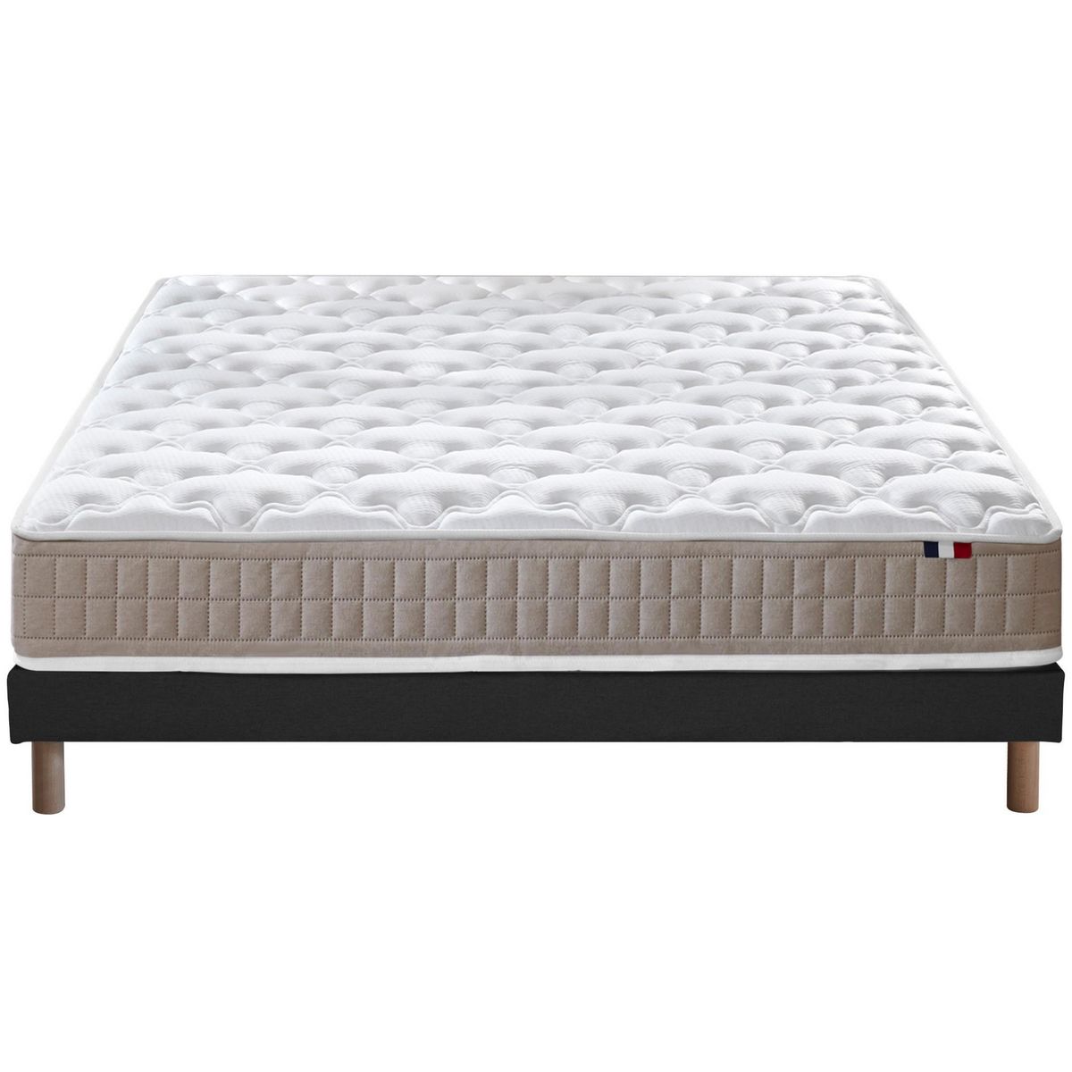 IDLITERIE Ensemble matelas 100% latex 3 zones PURE avec sommier - confort français