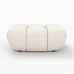 Rendez vous déco Pouf repose-pieds en tissu bouclé blanc-Teddy