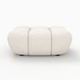 Voir la diapositive 1 : Rendez vous déco Pouf repose-pieds en tissu bouclé blanc-Teddy