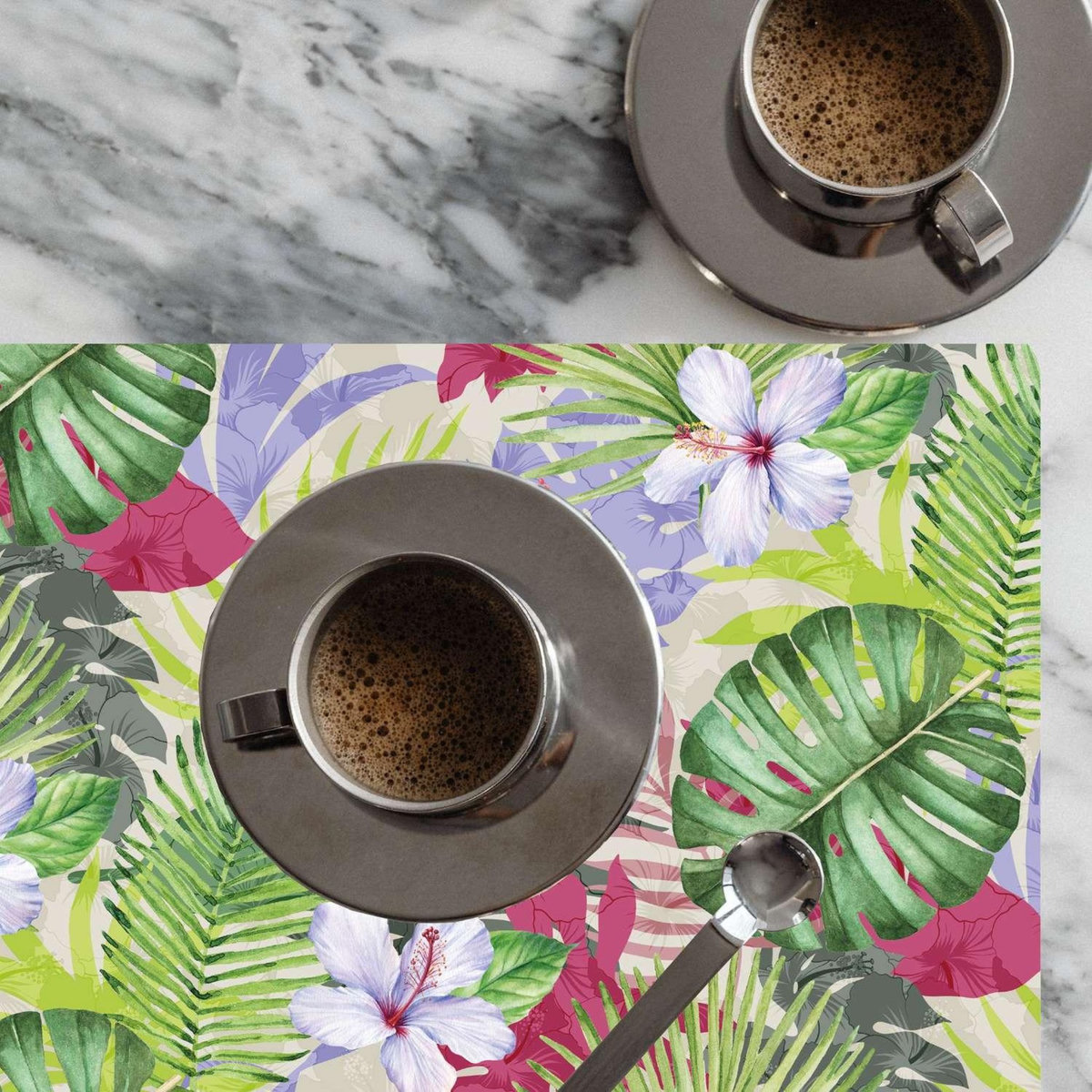 HABITABLE Lot de 6 sets de table Ibis - 28 x 43 cm - Vert