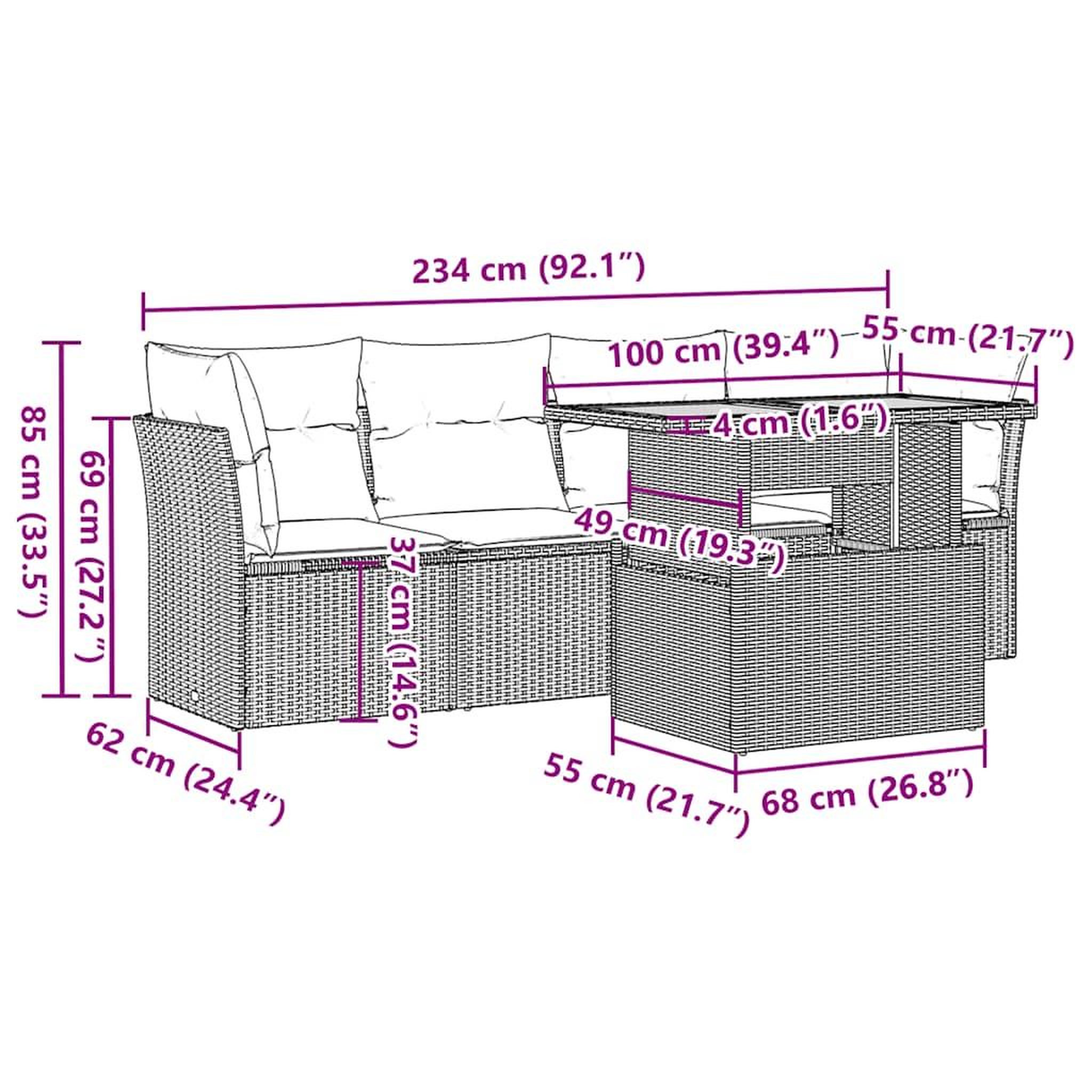 Voir la diapositive 6 : VIDAXL Salon de jardin 5 pcs avec coussins noir resine tressee