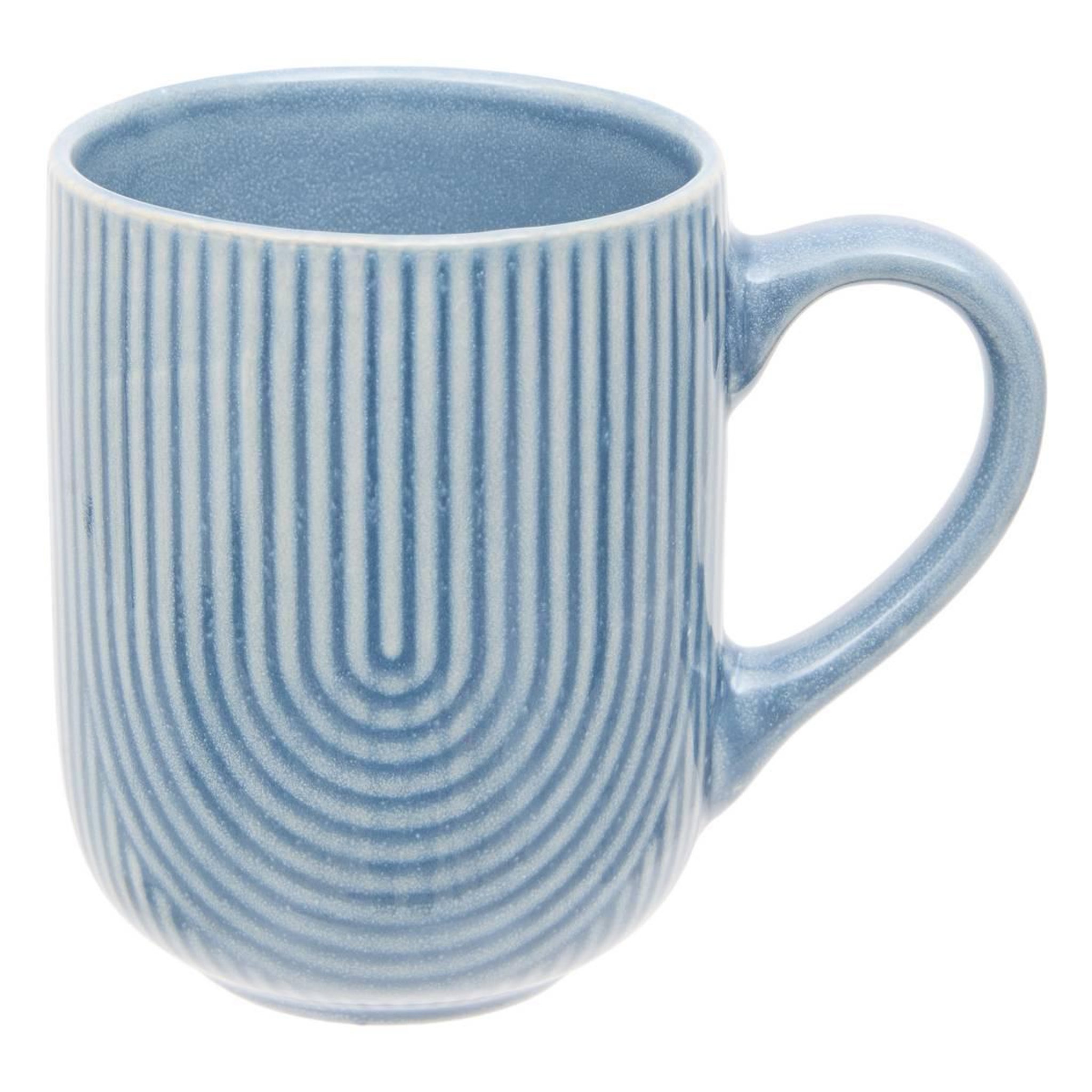 Voir la diapositive 2 : SECRET DE GOURMET Lot de 6 mugs en faïence  lya  30cl bleu
