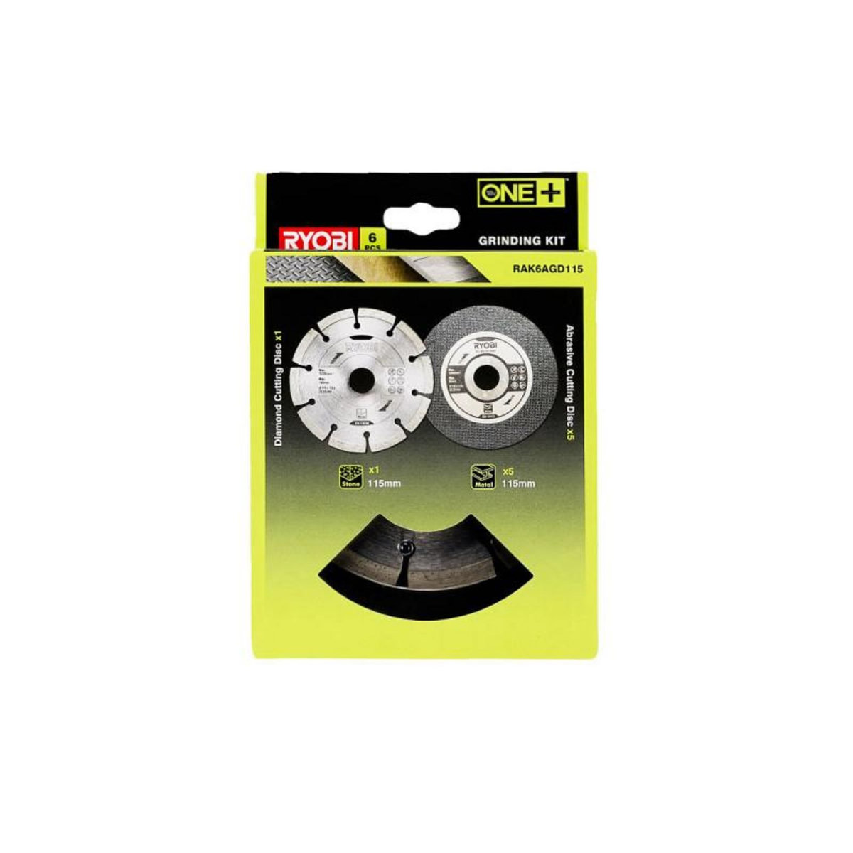 Ryobi Kit 6 disques pour meuleuse RYOBI - 115 mm - RAK6AGD115
