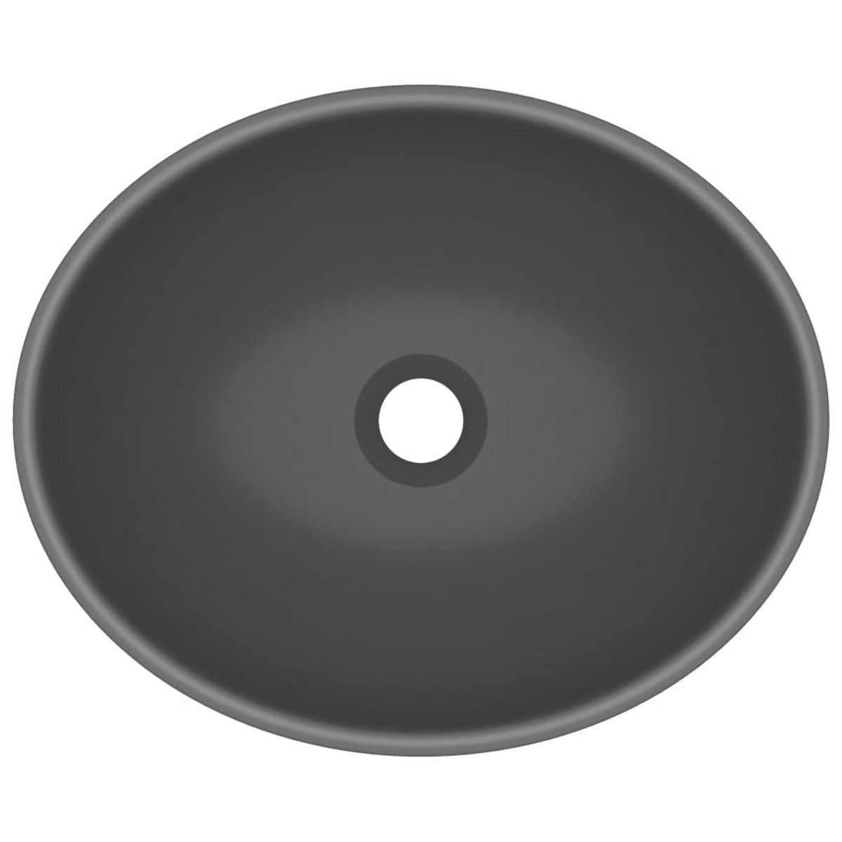 VIDAXL Lavabo ovale de luxe Gris fonce mat 40x33 cm Ceramique