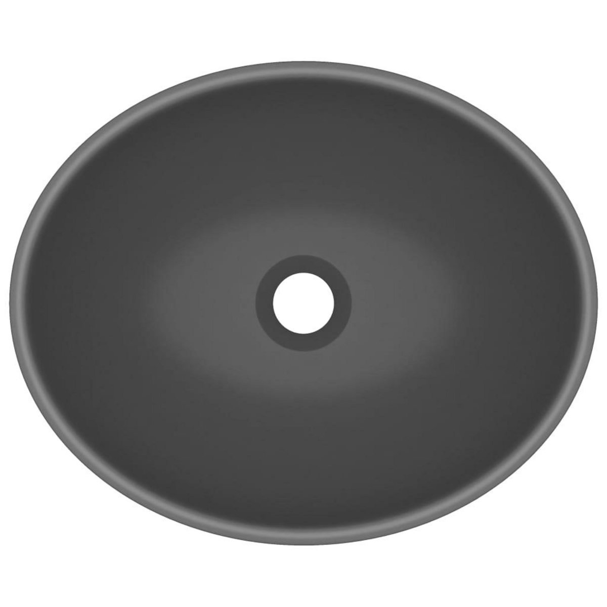 VIDAXL Lavabo ovale de luxe Gris fonce mat 40x33 cm Ceramique