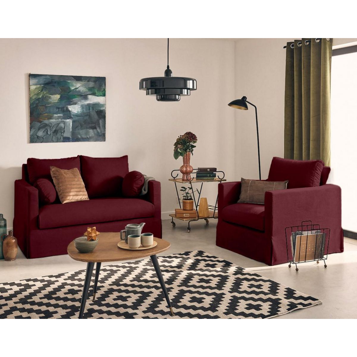 LISA DESIGN Serena - fauteuil déhoussable en tissu
