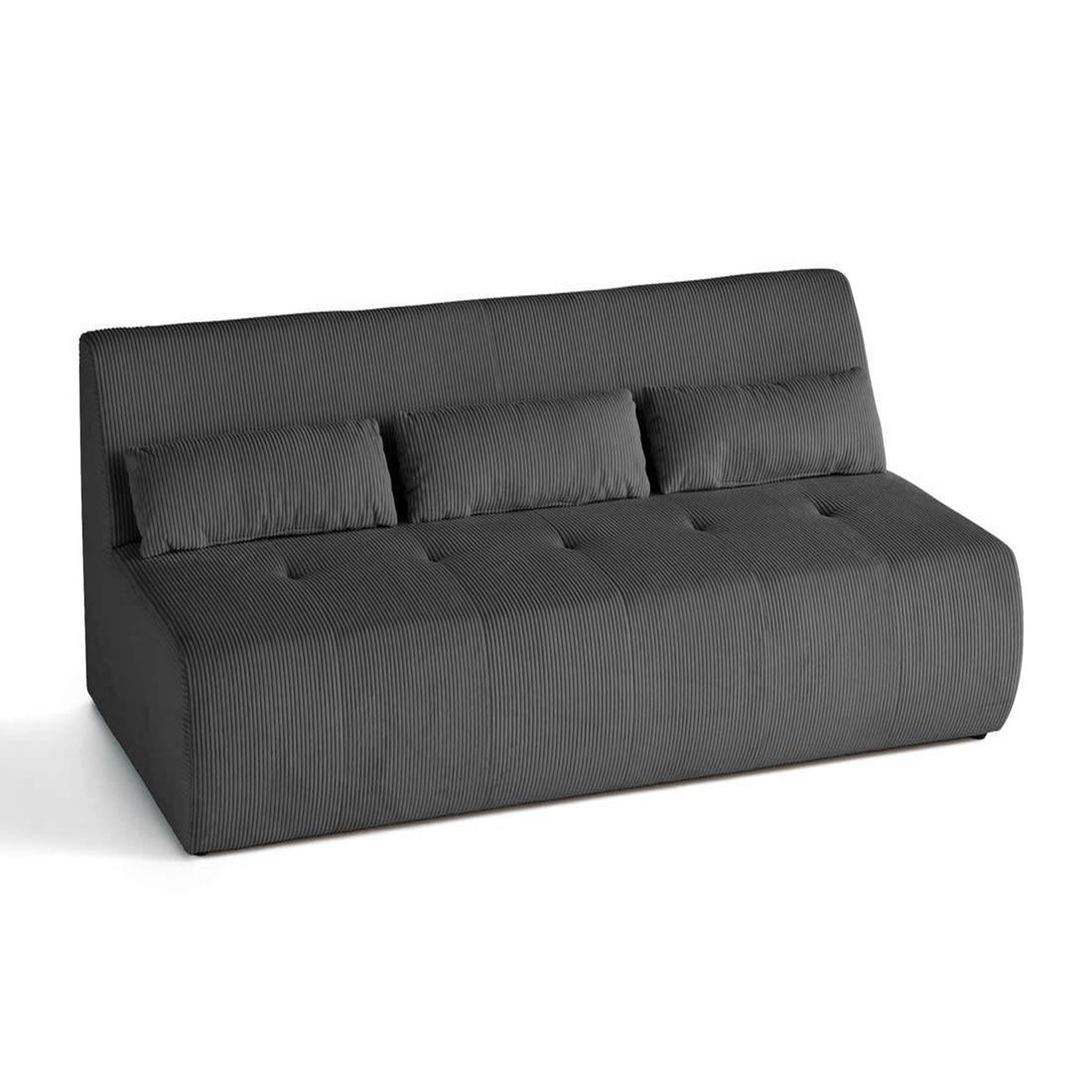 Voir la diapositive 2 : LISA DESIGN Onyx - canapé droit 3 places - en velours côtelé