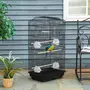 PAWHUT Cage à oiseaux volière avec mangeoires perchoirs plateau amovible dim. 46,5L x 35,5l x 92H cm métal PS noir
