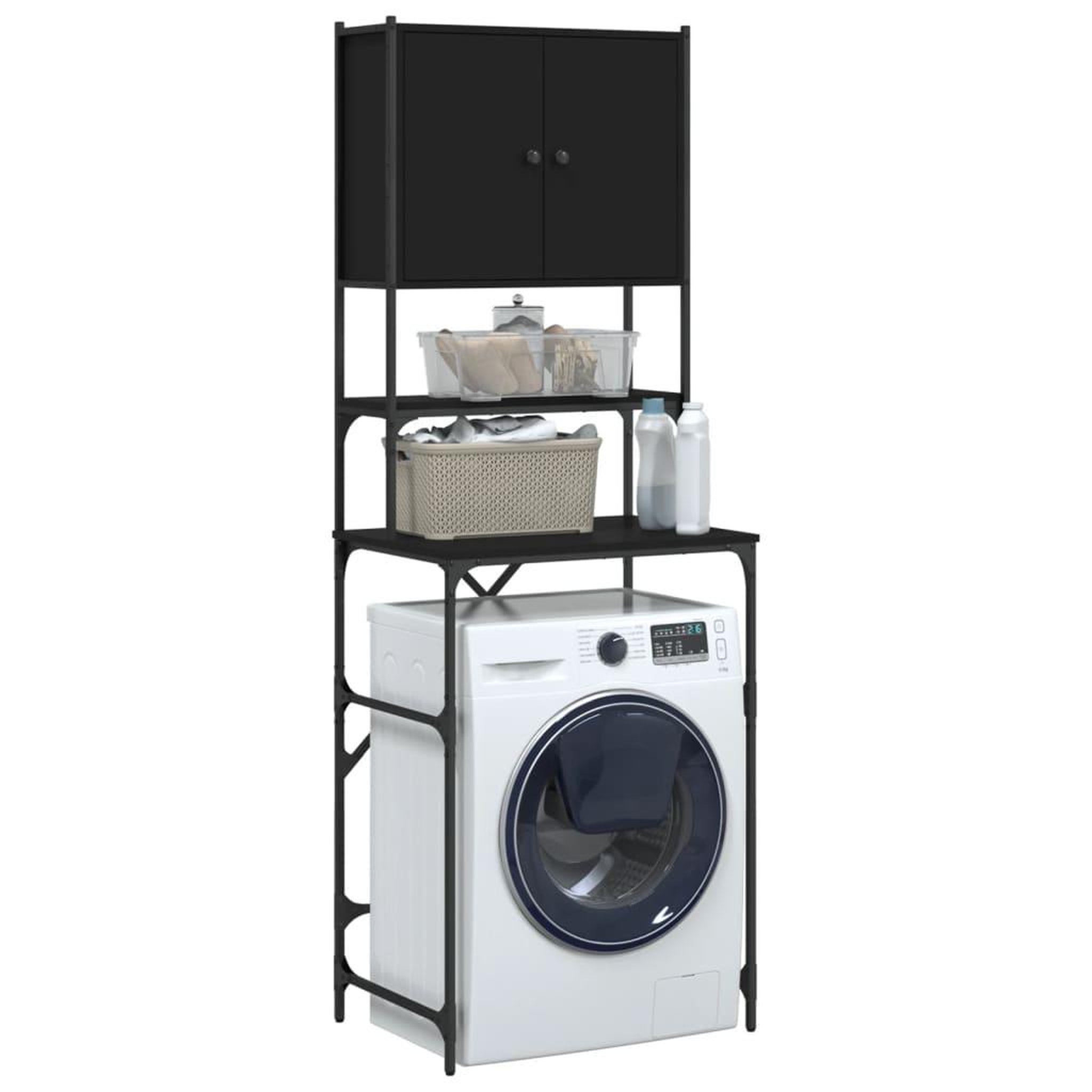Voir la diapositive 5 : VIDAXL Armoire de machine a laver noir 68x48,5x194 cm