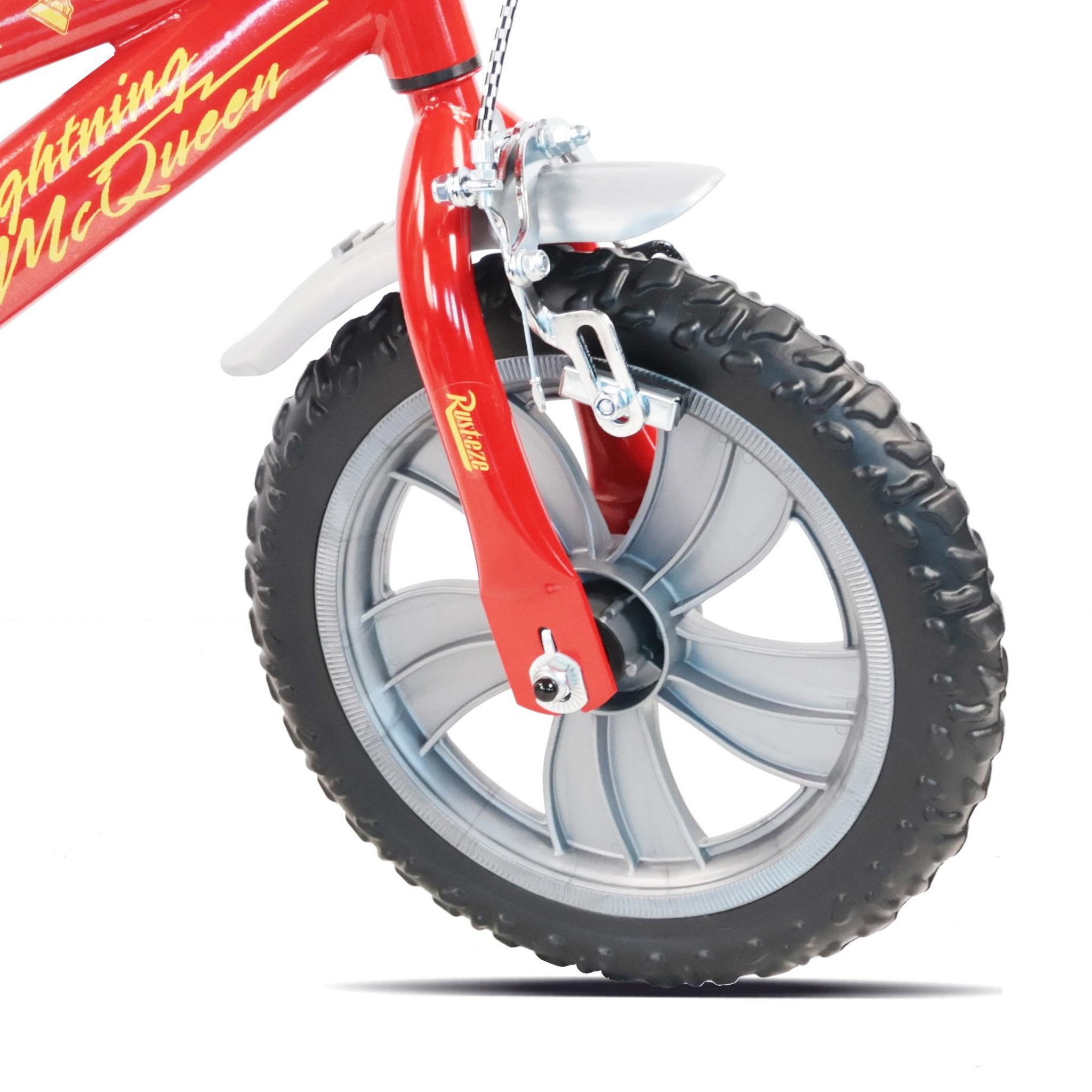 Voir la diapositive 3 : CARS Vélo CARS / DISNEY 12'' - Vélo pour enfant < 90 cm - équipé de 1 frein - 2 stabilisateurs amovibles - plaque avant décorative !