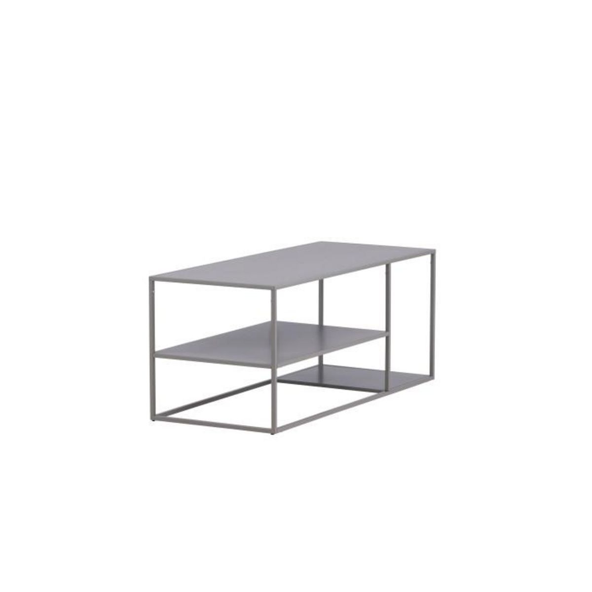 Paris Prix Table Basse Avec Étagères  Staal  120cm Gris Clair