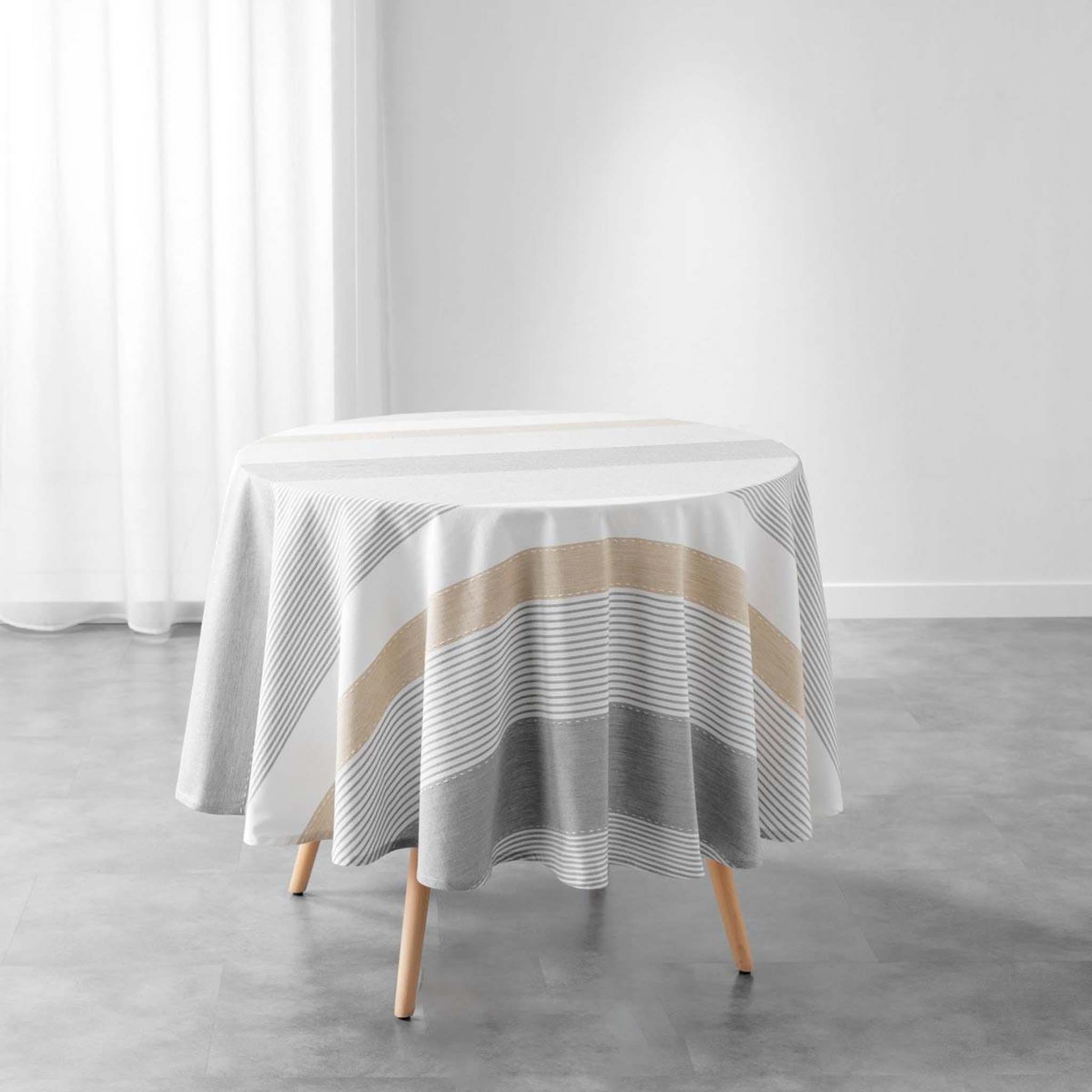 Douceur d'Intérieur Nappe de table ronde  iliade  180cm gris