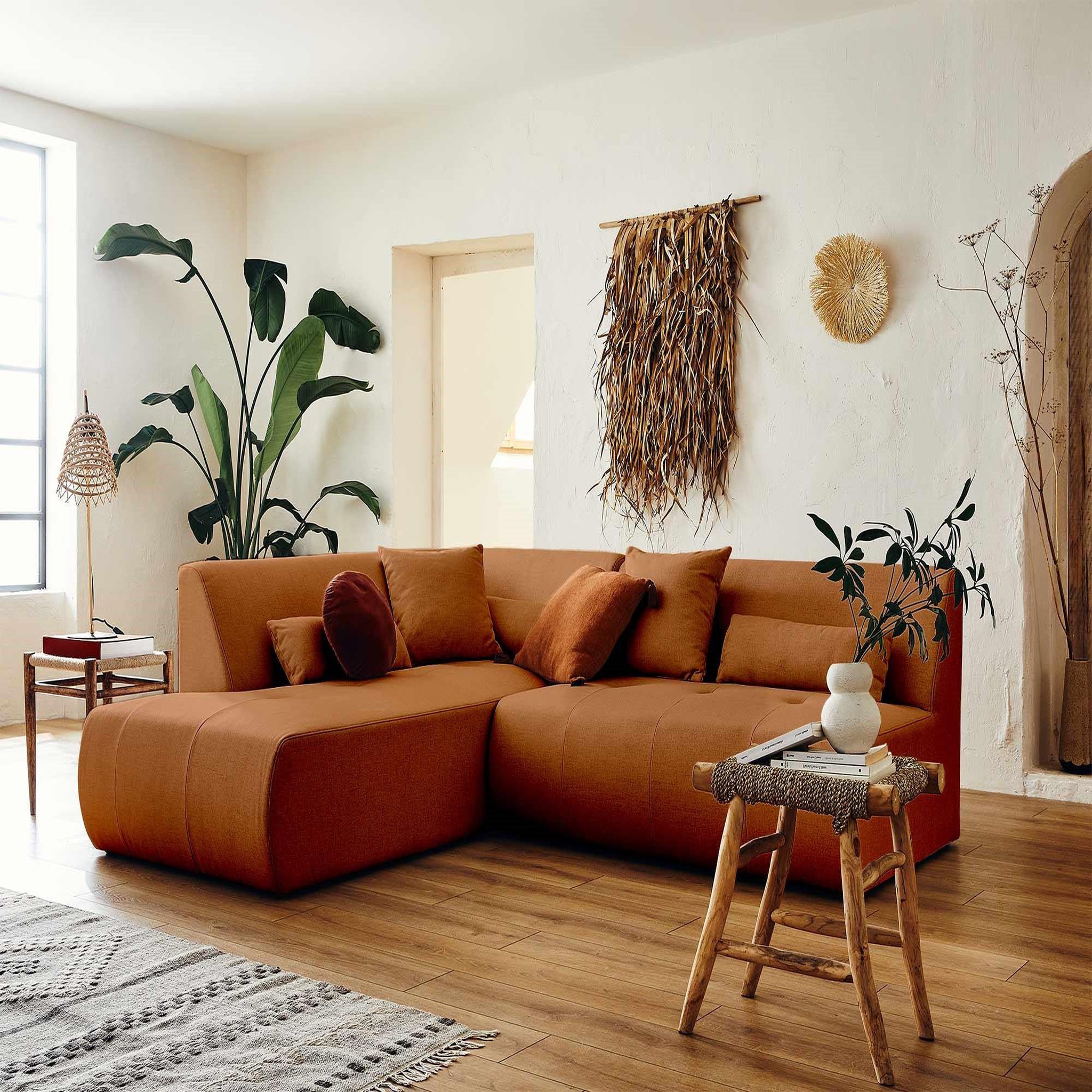 Voir la diapositive 2 : LISA DESIGN Onyx - canapé modulable d'angle gauche 5 places - en tissu