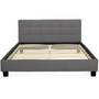 Voir la diapositive 3 : ID MARKET Lit double CHARLOTTE avec tête de lit et sommier 140 x 190 cm PVC gris