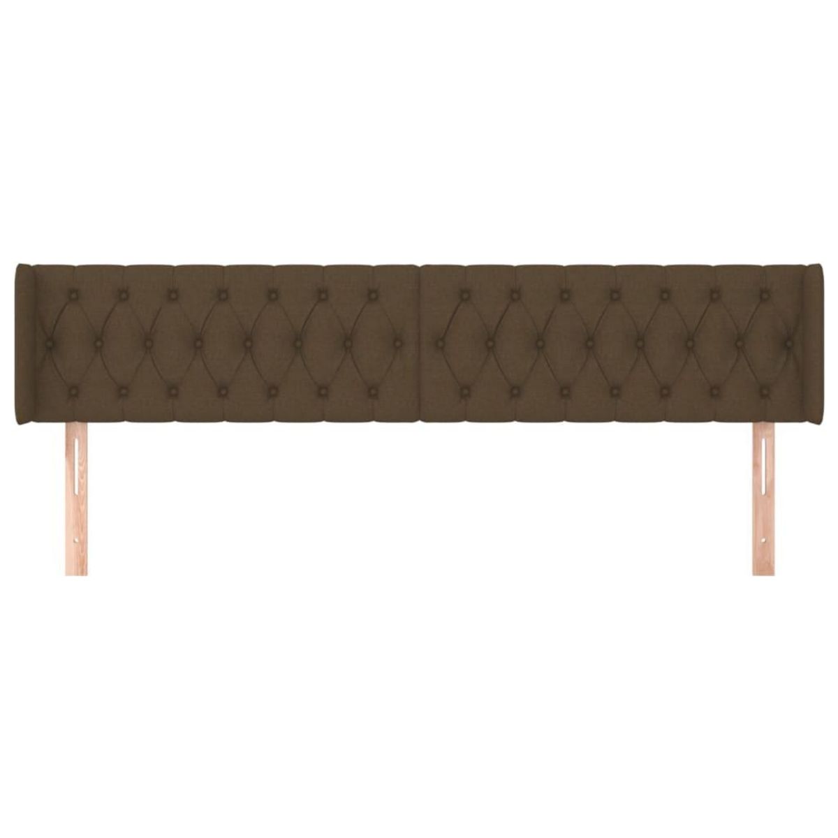 VIDAXL Tete de lit avec oreilles Marron Fonce 203x16x78/88 cm Tissu