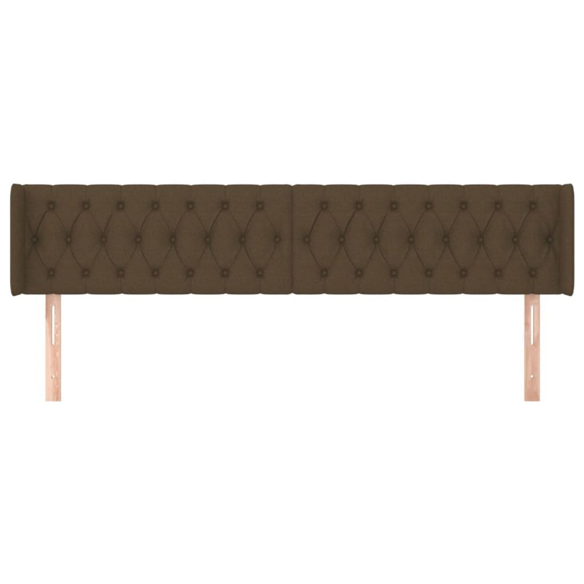 VIDAXL Tete de lit avec oreilles Marron Fonce 203x16x78/88 cm Tissu